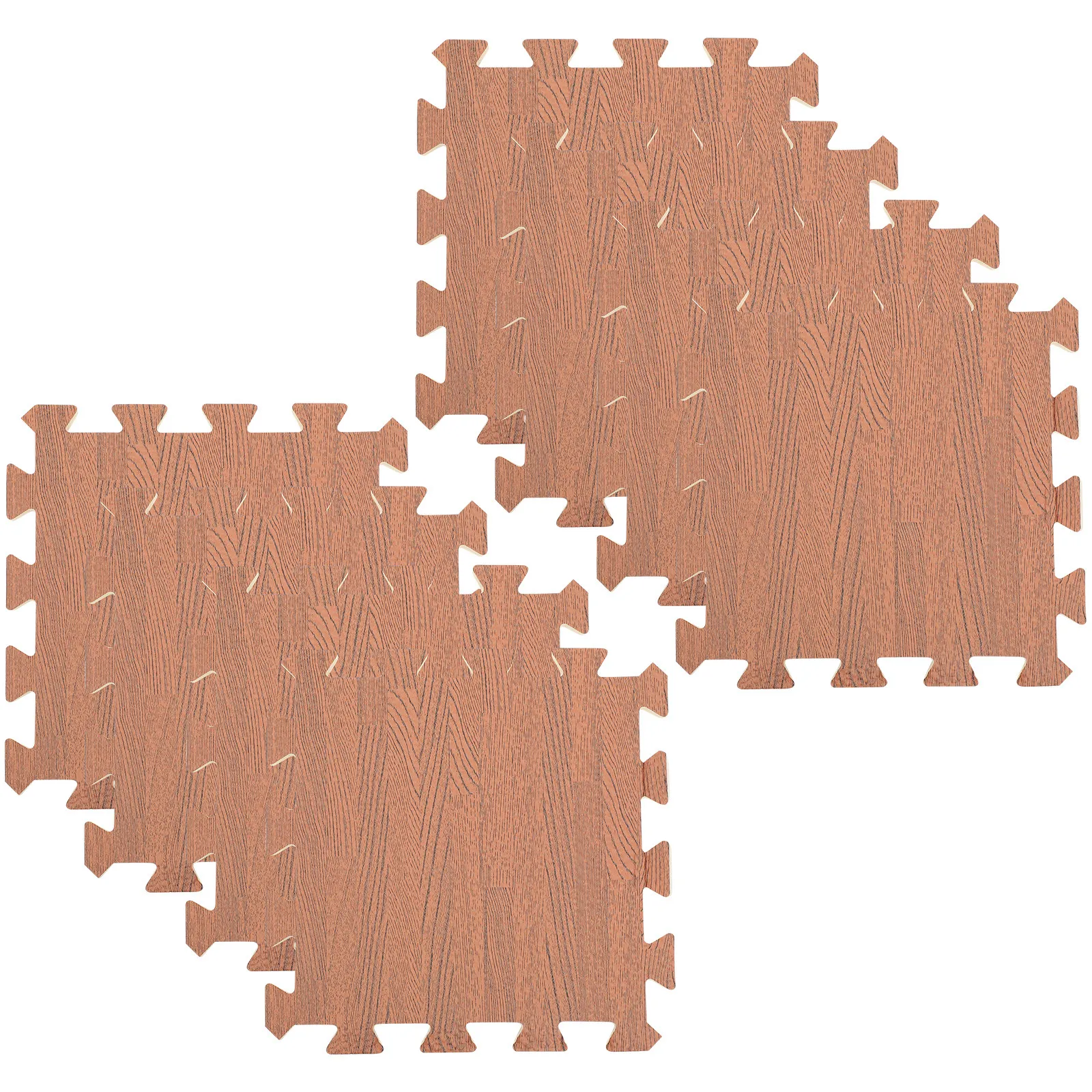 12Pcs Wood Grain Interlocking Floor Mats Durable Eco-Friendly Eva Foam Non-Slip Floor Tiles for Living Room Bedroom Office