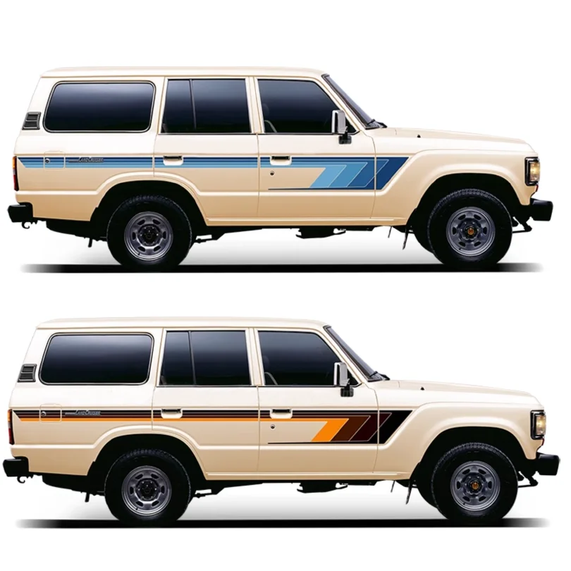 Creative Gradient  Car Stickers Side Waist line Precut Modified Stripes Decal Vinyl Graphics Wrapping for Land Cruiser 60 LC60