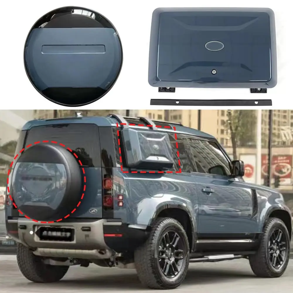 FTAPACCE Spare Tire Cover Portecor + Gear Box Set Fits for Land Rover Defender 90 110 130 2020-2025 Tasman Blue