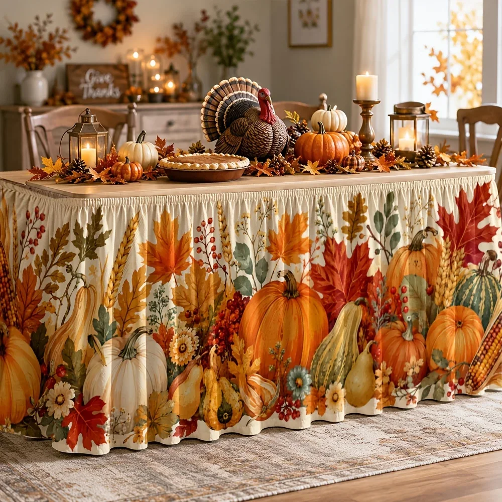 Tablecloth - Autumn Harvest Theme - Festival Decoration - Warm Family Gathering - Thanksgiving - Autumn Picnicxzj