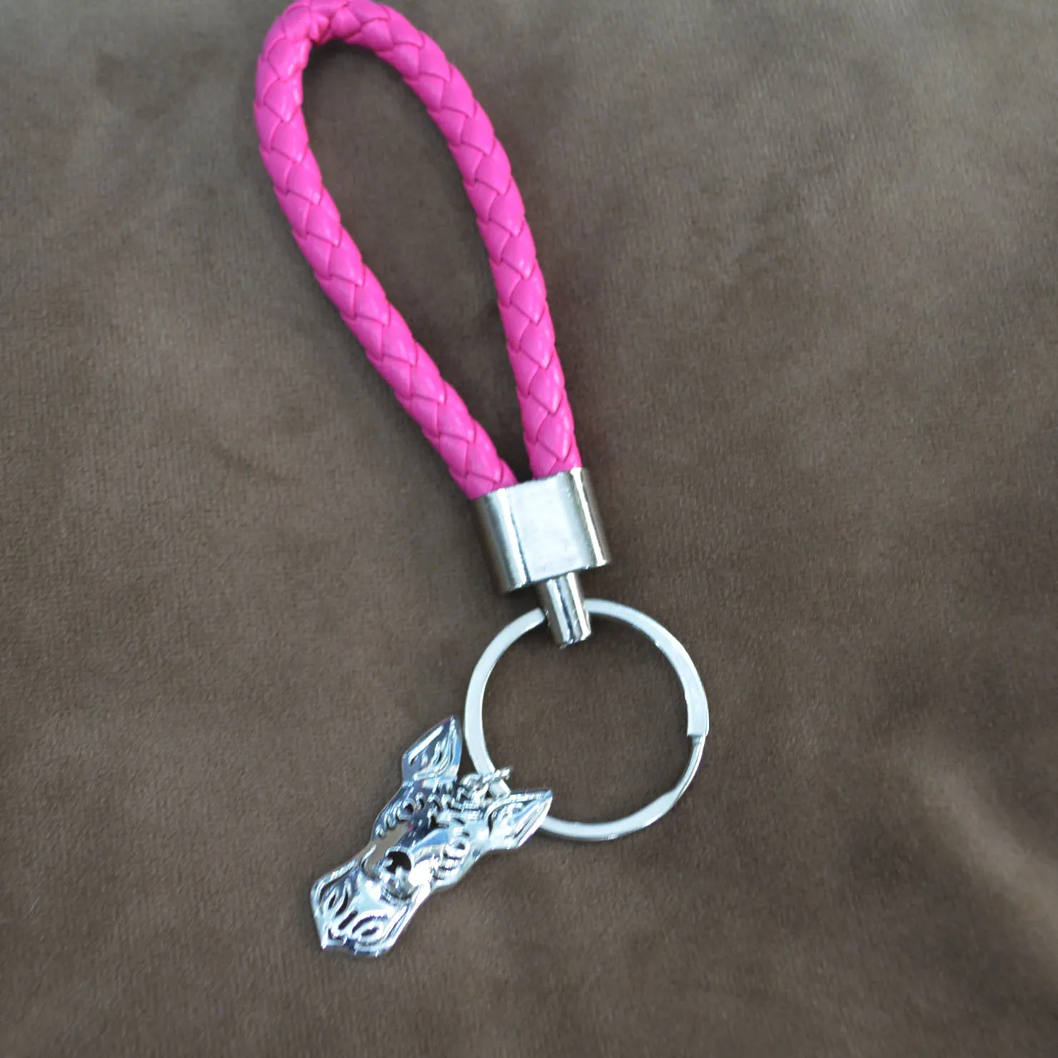 Women Xoloitzcuintle Jewelry Pet Key Chains Alloy Dog Pet Charm Leather Cord Pendant Key Rings Birthday Gift