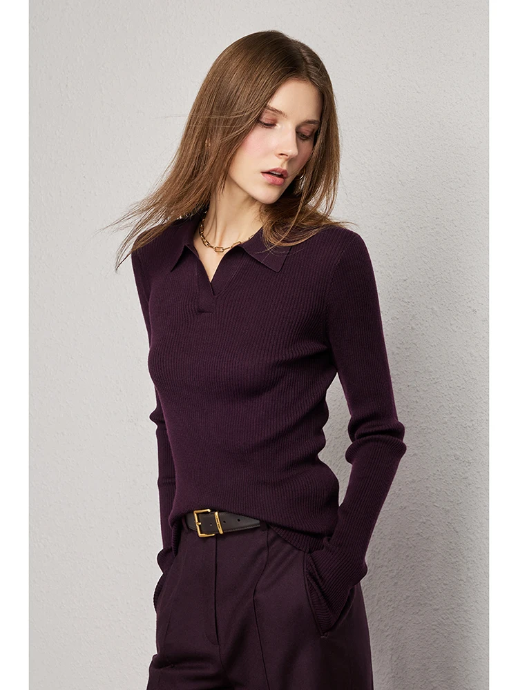 

UNQ Soft Skin-Friendly Knitted Ne Base irt Yangzi Yarn High Quali Woolen Long Sve Casual Faion Women's Top