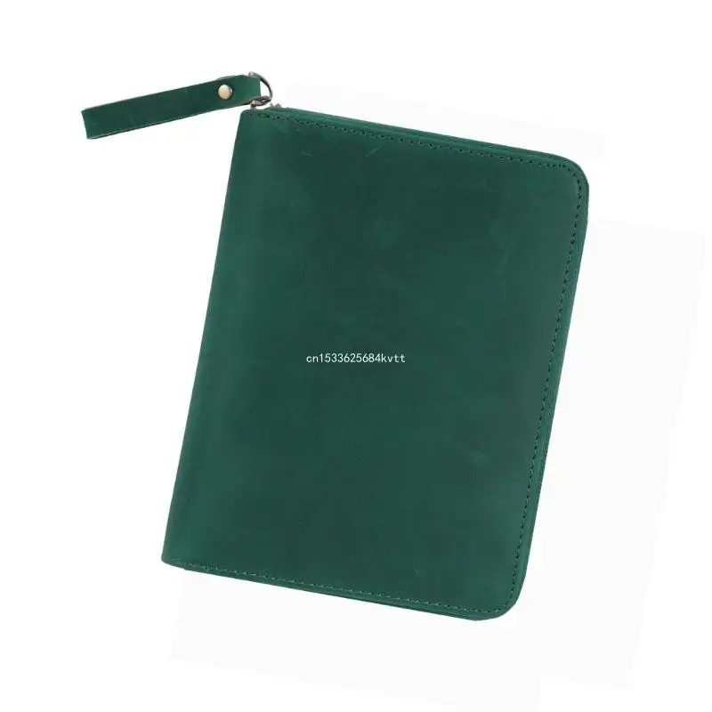 Zippered Leather Cover for 3.5x5.5Inch Pocket Notebook Field Notebook Zippered Leather Notebook Protector with Pen Slot Dropship