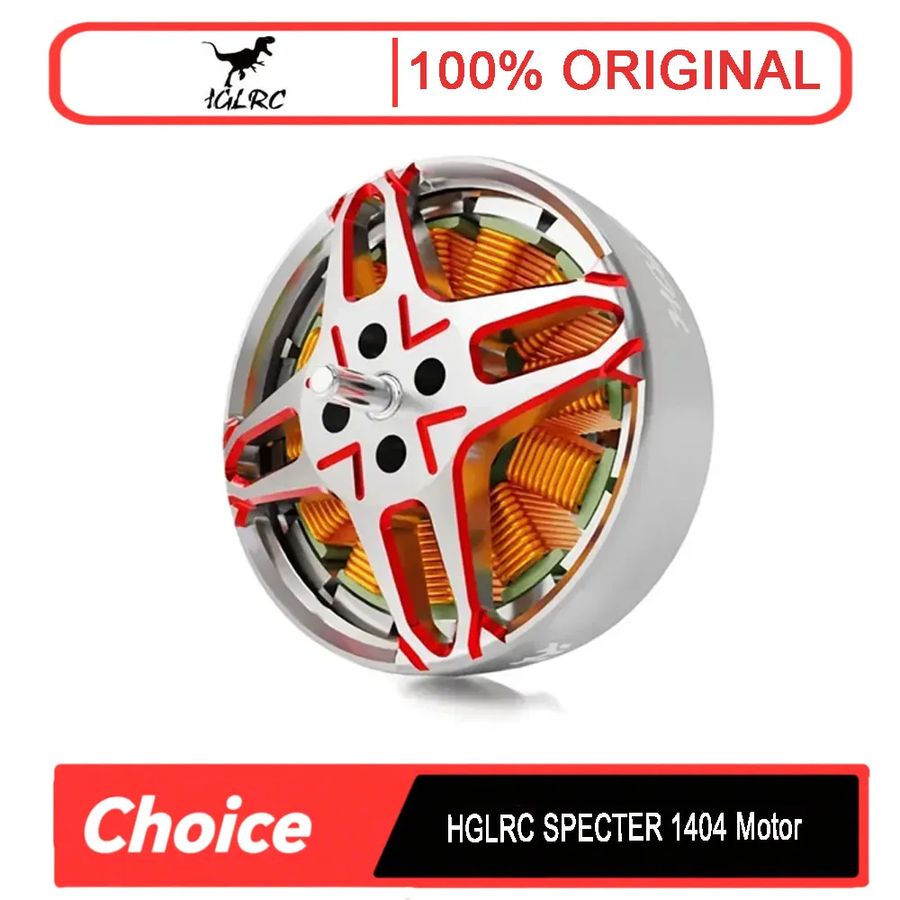 

HGLRC SPECTER 1404 Brushless Motor - 2750KV 4-6S, 2-4inch Props Compatible for FPV 2inch Cinewhoop, 4inch Toothpick Drones