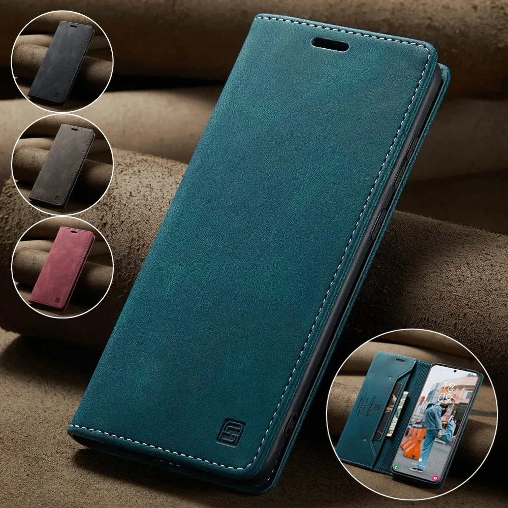 

Leather Case for Samsung S25 Edge S20 S21 FE S22 Ultra S10 S9 S8 Plus A53 A33 A13 A52S A42 A32 A22 A12 A71 A51 Wallet Flip Cover