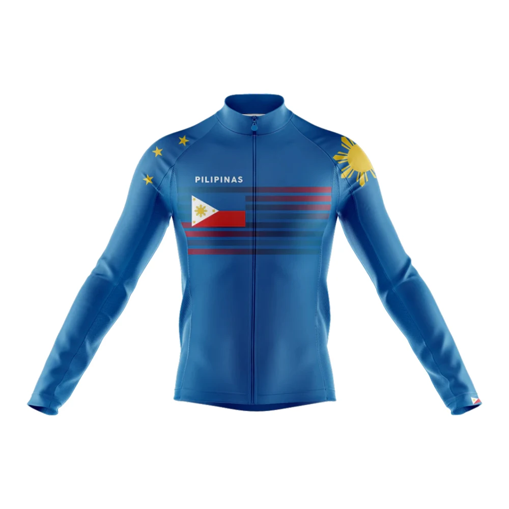 Classic Philippines Men's Long Sleeved Cycling Jersey Mountain Bike Road Riding Bicycle Clothes