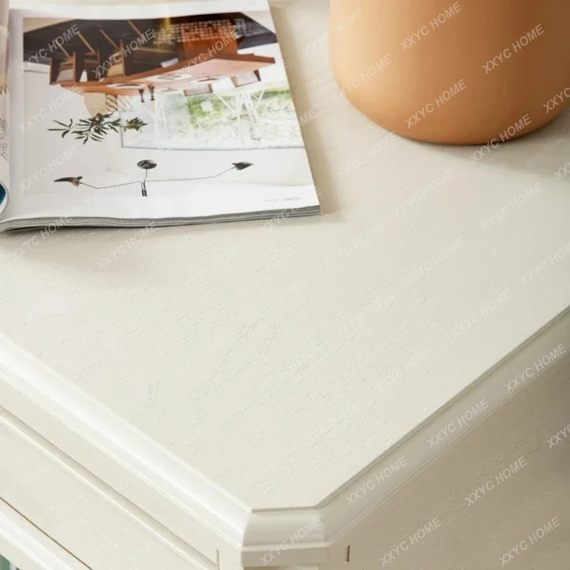 American pure solid wood log white shoe cabinet entrance storage locker