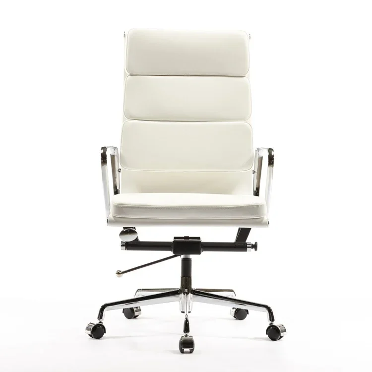 

Mobiles Leather High Low Back Genuine Leather Office Chair Executive Chair Alloy Base Black White Brownfurniture Sets