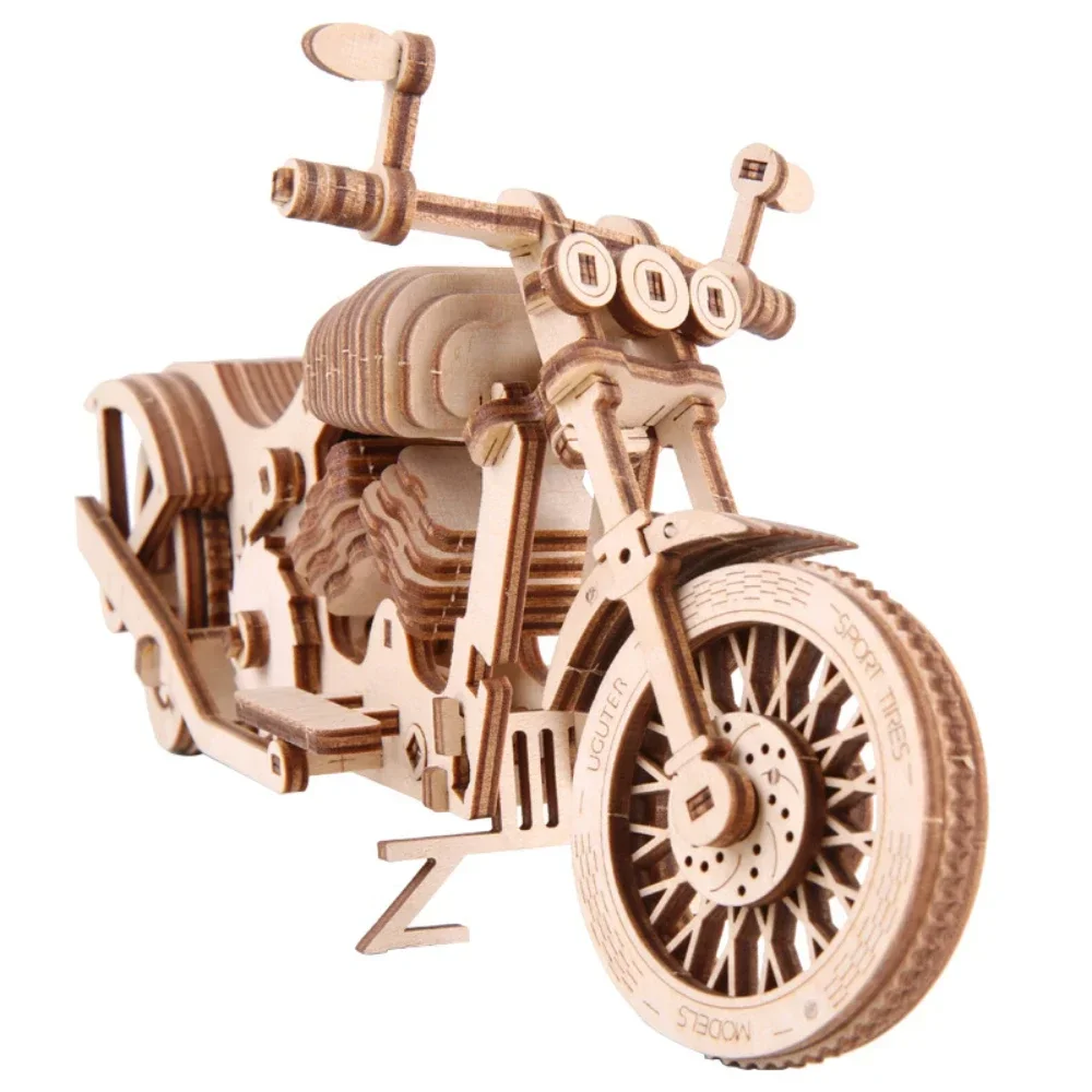 Puzzle meccanici per moto in legno 3d Kit di blocchi di costruzione facili da montare per adolescenti Adulti Collezione Cyberpunk fai da te Modelli regalo