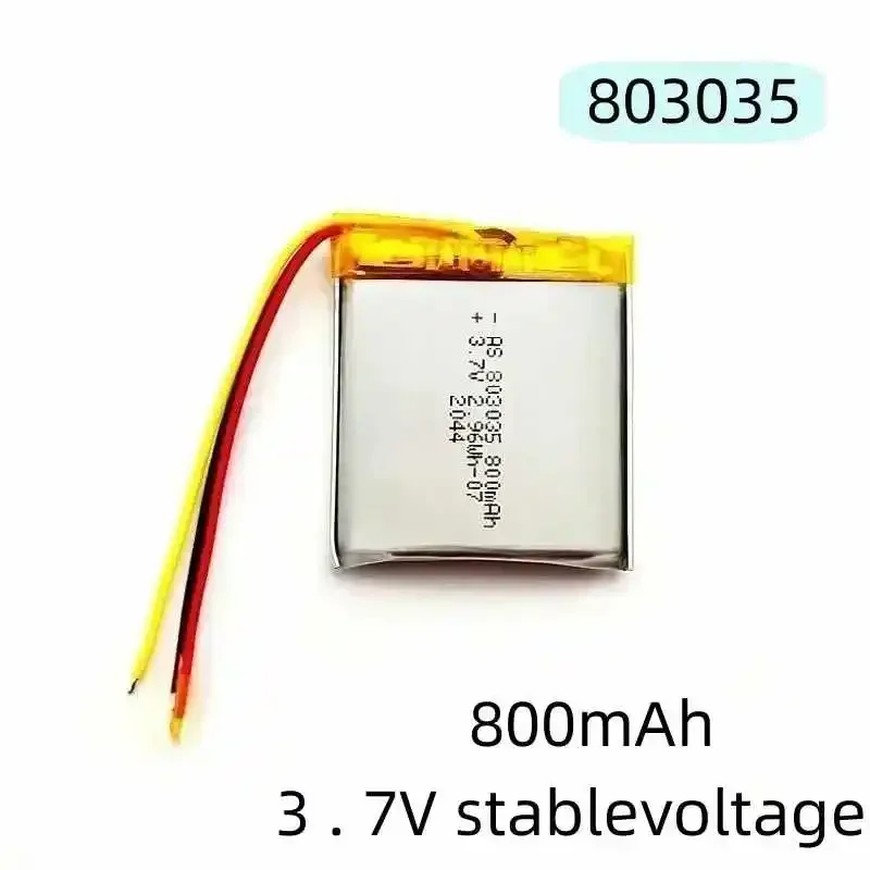 803035 3.7V 800mAh Lithium Polymer Lipo Rechargeable Battery For MP3 MP4 MP5 GPS Mobile Phone Camera Bluetooth Headset Speaker