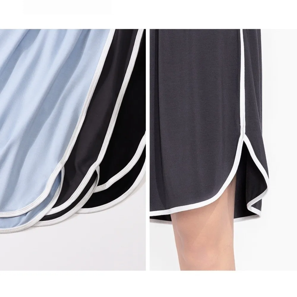 Crotch Less Men's Sleeping Skirt No Underwear Sleep Artifact Pajama Pants Side Split Cool Male Bathrobe Home Clothing
