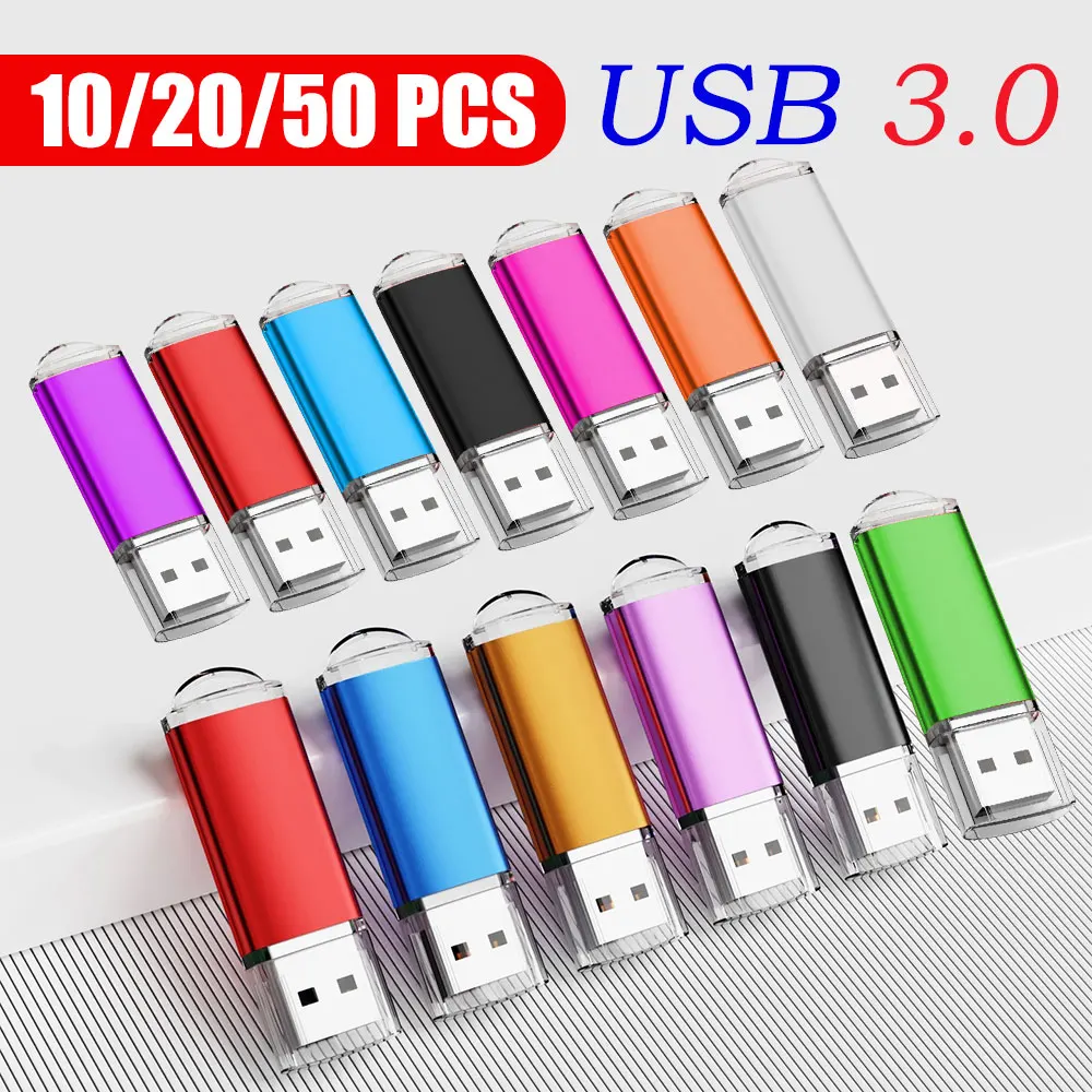 

10/20/50pcs Wholesale Price Metal Usb 3.0 Flash Drive 4GB 8GB Usb Pendrive 64GB Memory Stick Free Logo Gifts Waterproof U-disk