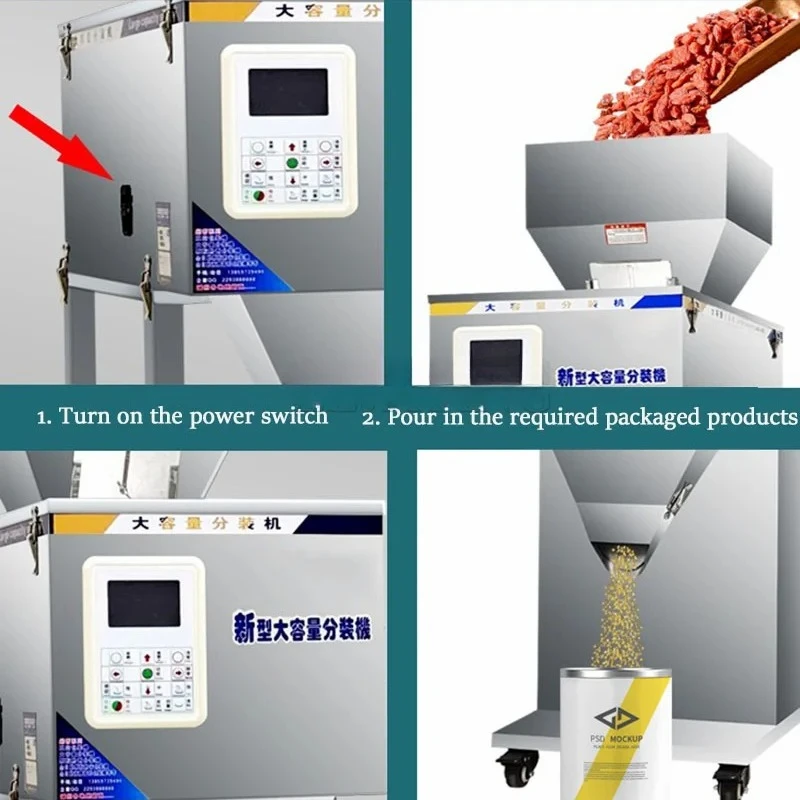 10-999g Automatic Packing Machine Granular Powder Weighing Racking Machine Bag Installed Filling Machine