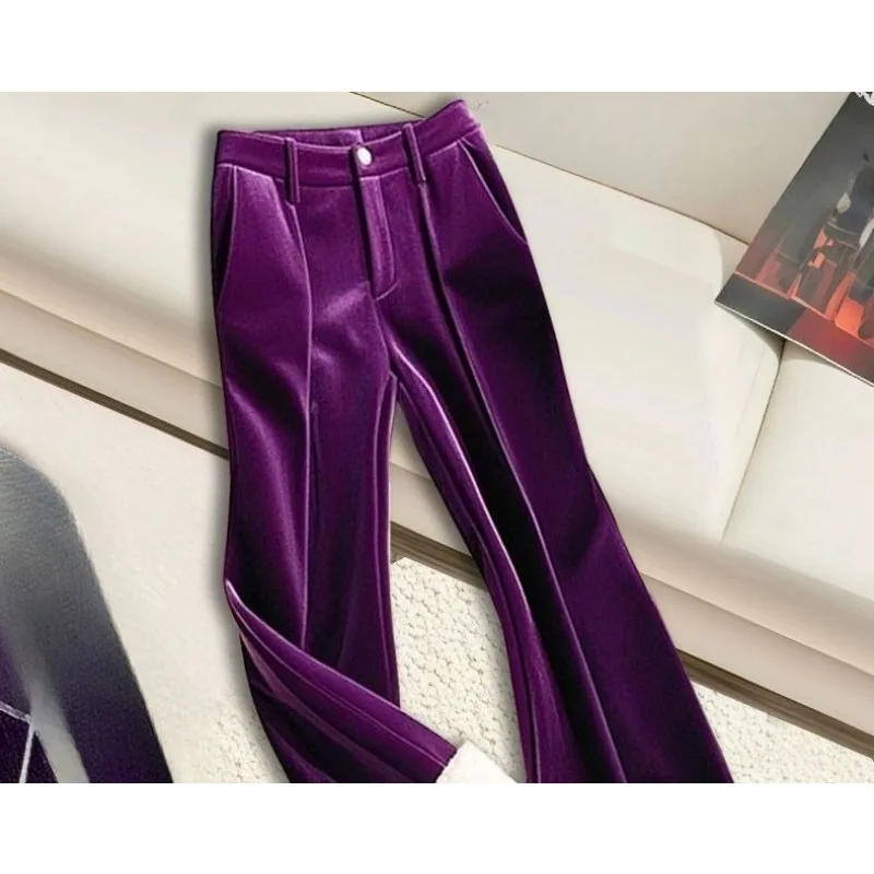 Winter Originele bestseller Veelzijdige high-end paarse set Stijlvol elegant design Sweaterbroek Tweedelige set Mode Dameskleding