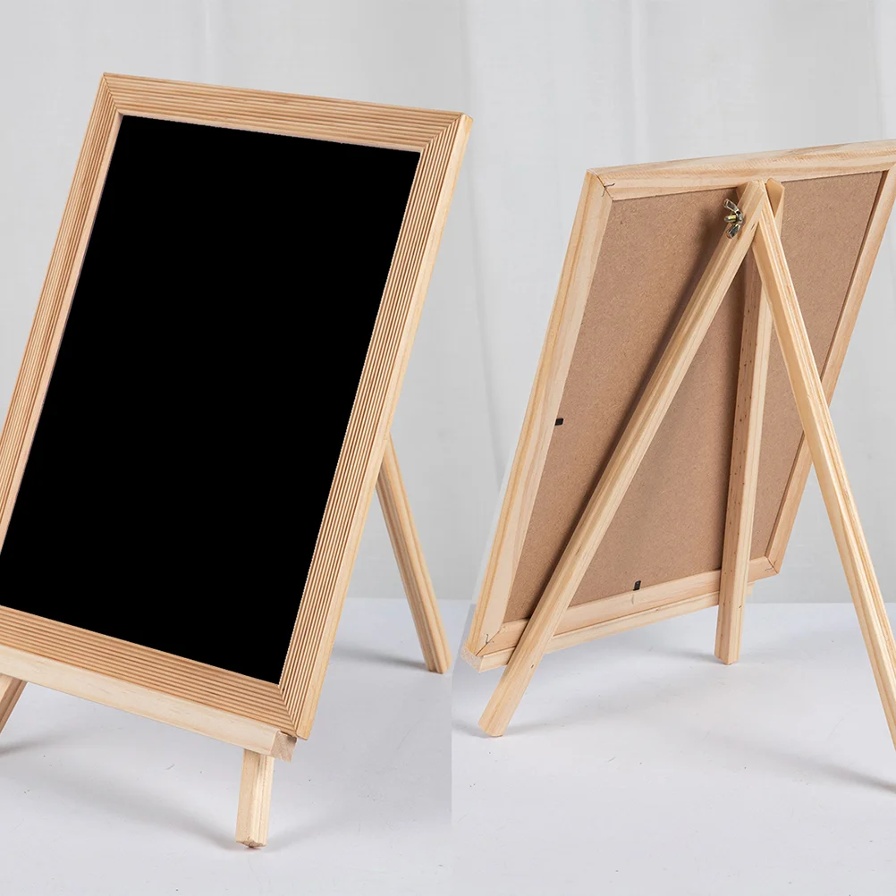 Children Drawing Board Kids Easel Single Sided Magnetic Writing Blackboard Bracket for Kids Gift (Black)