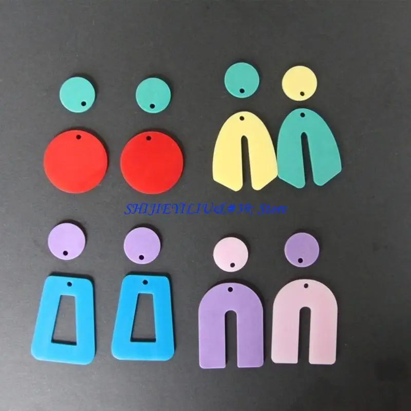 E21F Irregular Earrings Epoxy Resin Mold Geometric Eardrops Dangler Silicone Mould DIY Crafts Jewelry Pendant Casting Tools