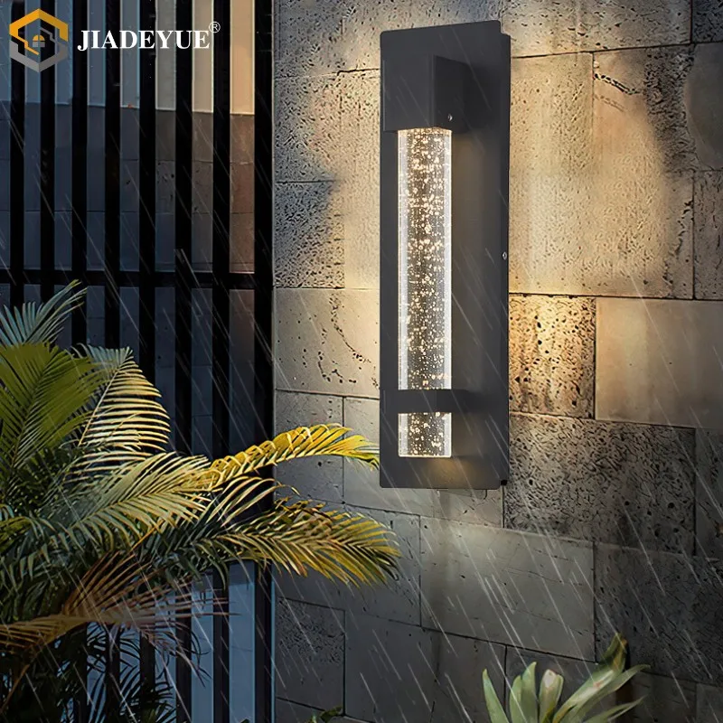 Modern and minimalist outdoor waterproof LED wall lamp, balcony, corridor, courtyard, exterior wall, crystal wall lamp IP65