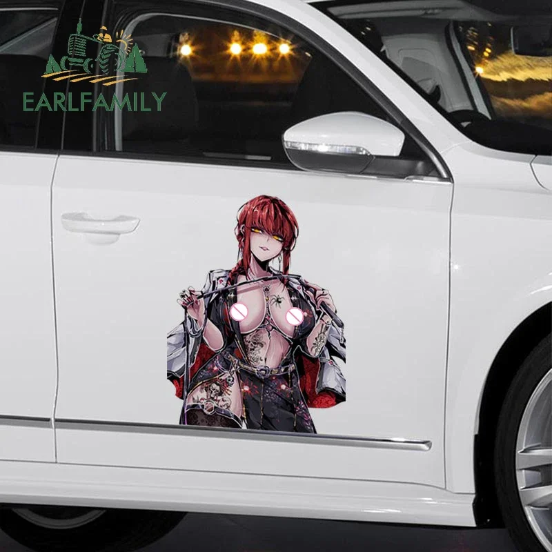 EARLFAMILY 43cm x 32.69cm for Senpai Makima Fanart Car Sticker Anime NSFW Sexy Waifu RV Decal Scratch-Proof Creative Graphics
