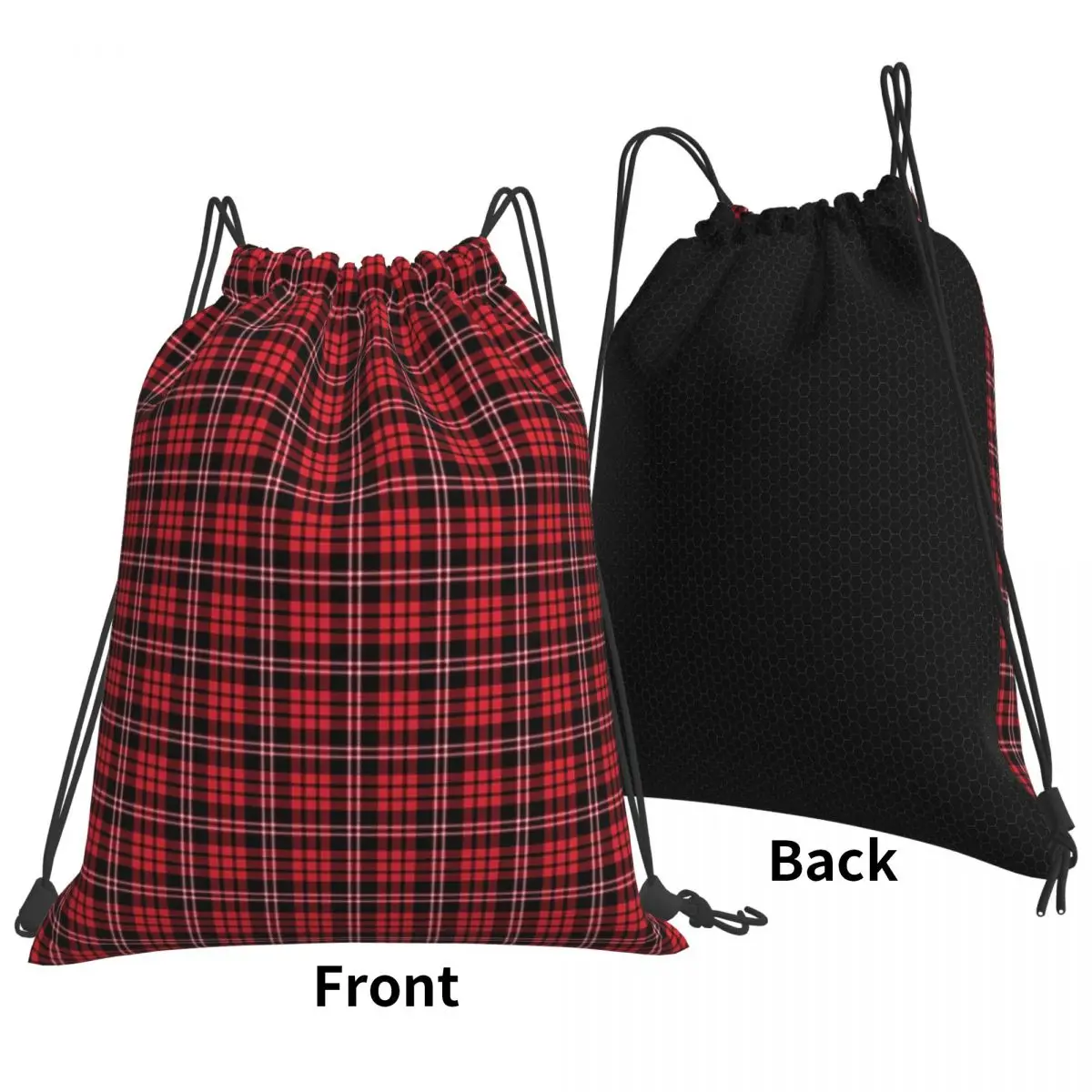 Classic Scottish Tartan Plaid Pattern Mochilas, Casual, portátil Drawstring sacos, saco de esportes, sacos de livros para viagens, vermelho