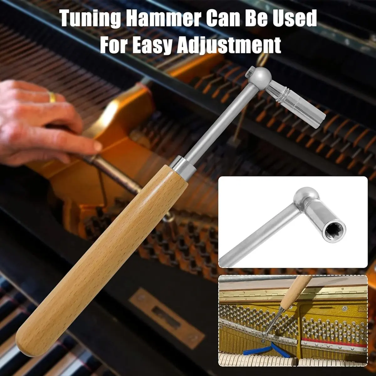 Professionele Piano Tuning Kit, 7PCS Piano Tuner Hammer Mute Tools Kit, Stemsleutel Piano Tuning Lever Tools [AA74-AAA]