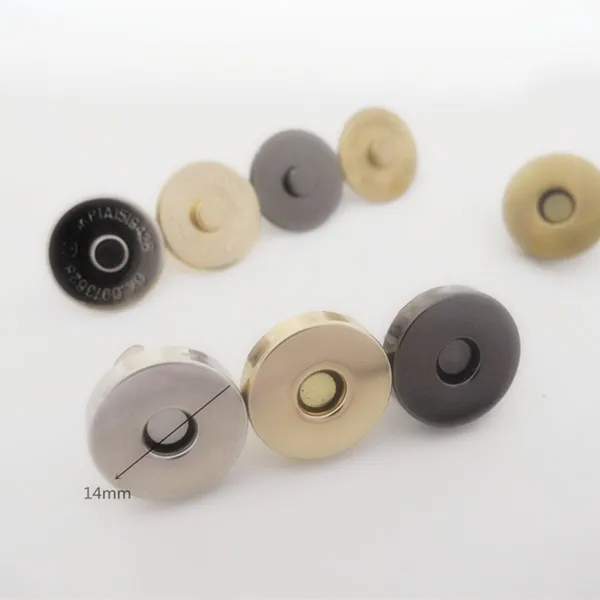 Attaches magnétiques pour sac à main, 6 jeux de boutons pression, 14mm, EL-021