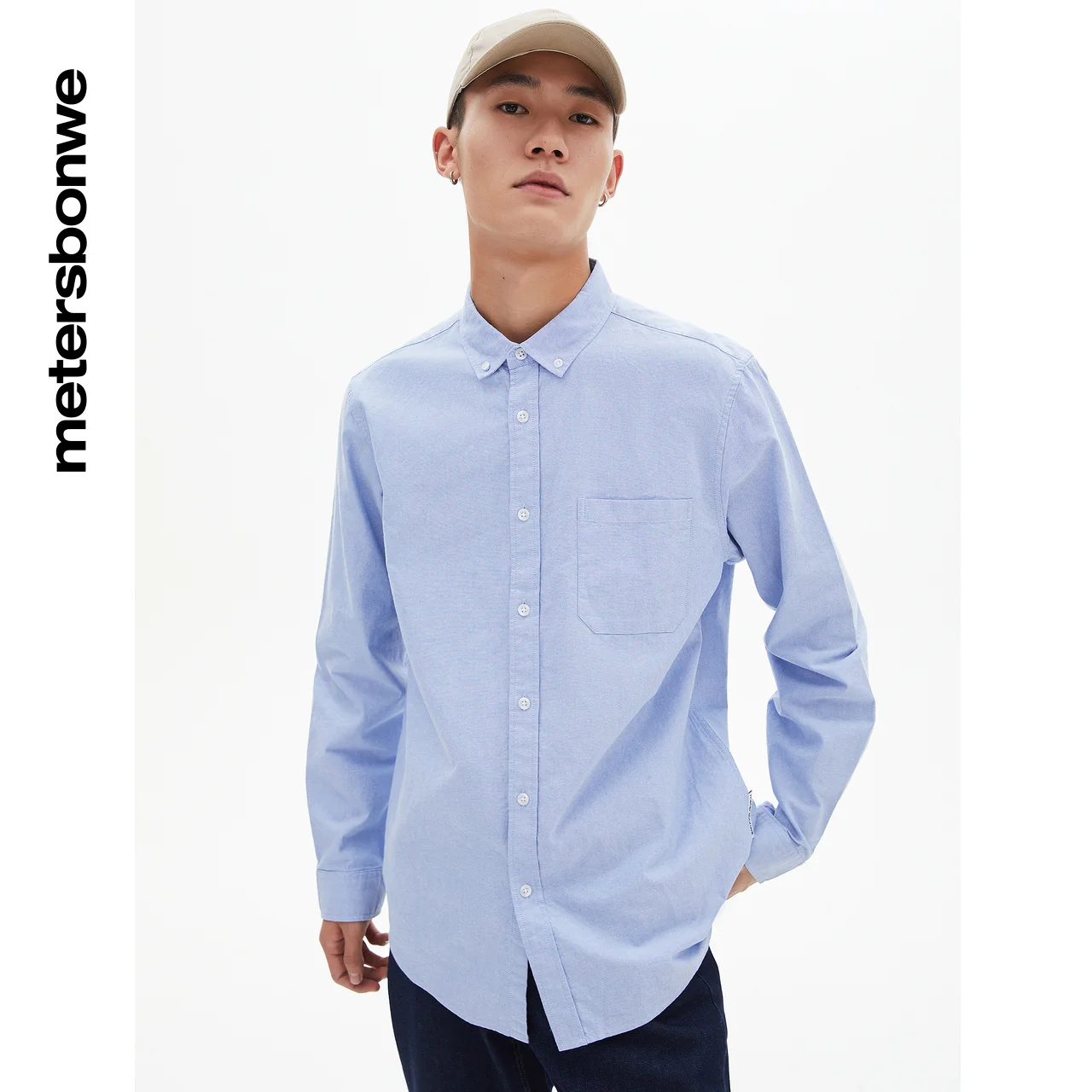 

Metersbonwe Basic Oxford Shirt Men Spring Autumn New Fashion Trend Casual Solid Color Brand Comfortable Shirt Urban Tops