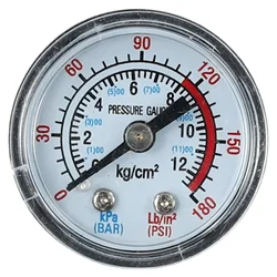 Air Compressor Pressure Gauge 0-180 PSI 0-12Bar Pneumatic Hydraulic Fluid Pressure Gauge Compressor Gauges