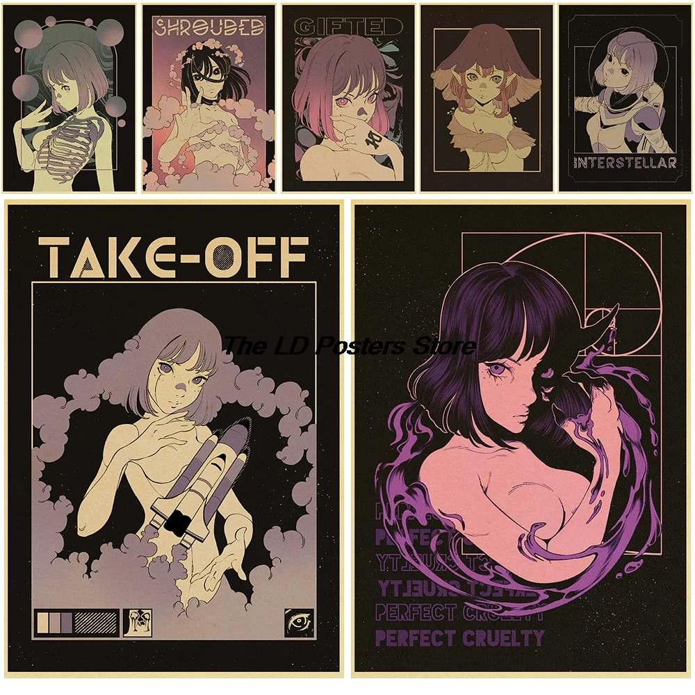 

Surreal Posters Kraft Paper Print Modern Home Decoration Salon Exquisite Harajuku Modern Streetwear Canvas Modern Wall Posters