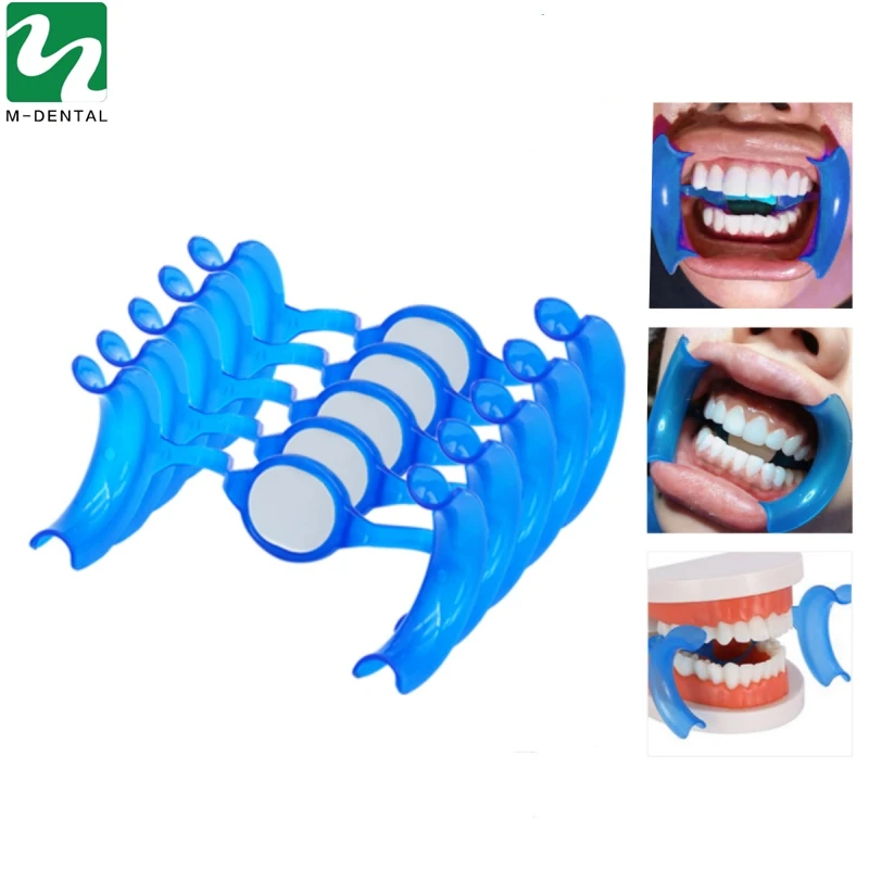 

5pcs Dental M Type Mouth Opener with Mirror Intraoral Cheek Retractor Orthodontic Mouth Expander Dentist Material Teeth Whitenin