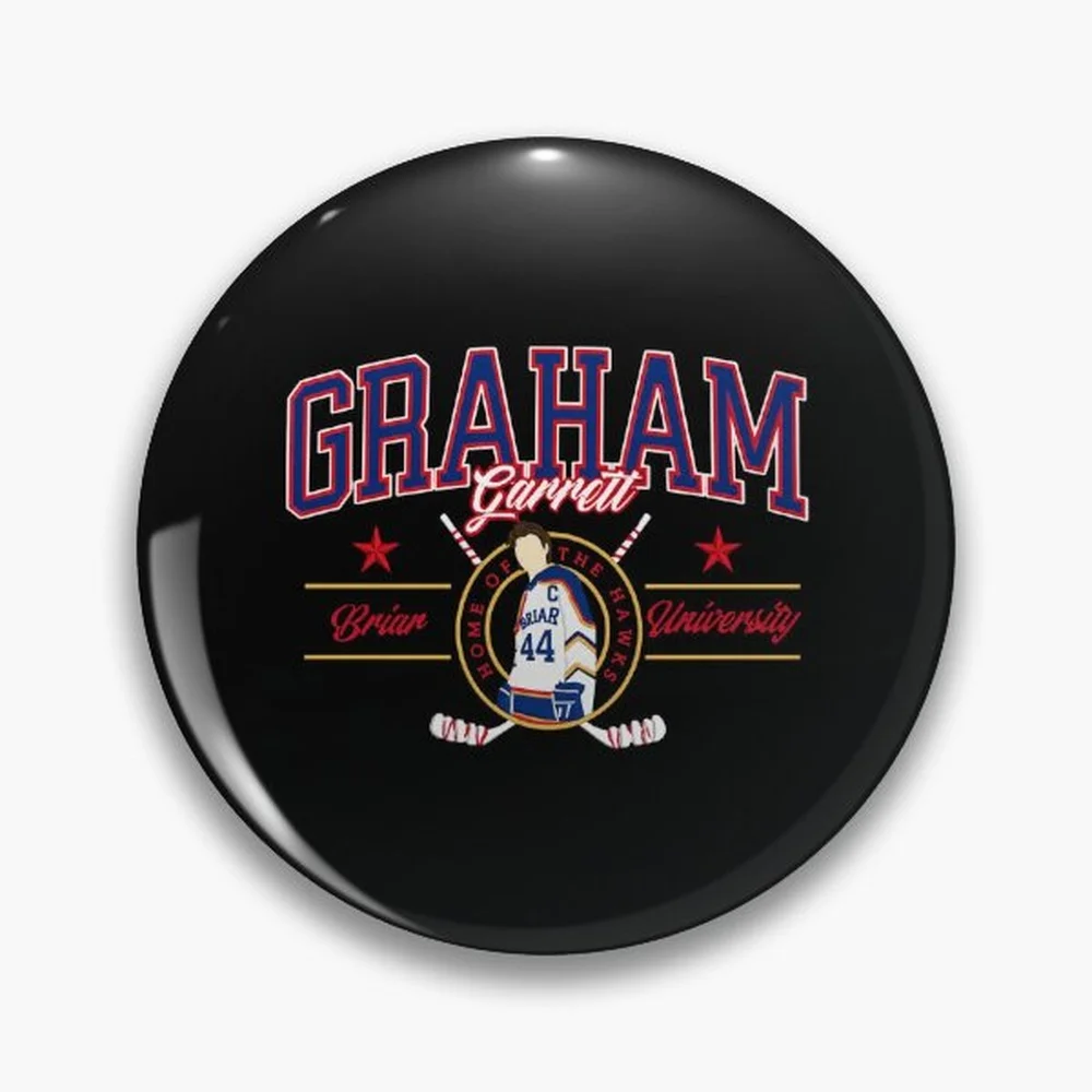Off Campus - Briar University Graham, Off Campus Series Bookish Pin Holographic Star Heart Pin Brooches Laminated Button Fashion