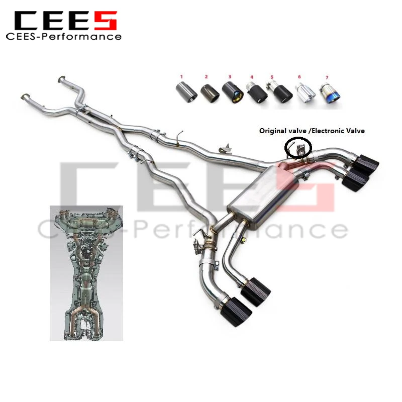 

Выхлопная система CEES Valvetronic для BMW M5/M6 G90/G99 LCI 4.4T 2024-2025, гоночные спортивные выхлопные трубы с оригинальными клапанами