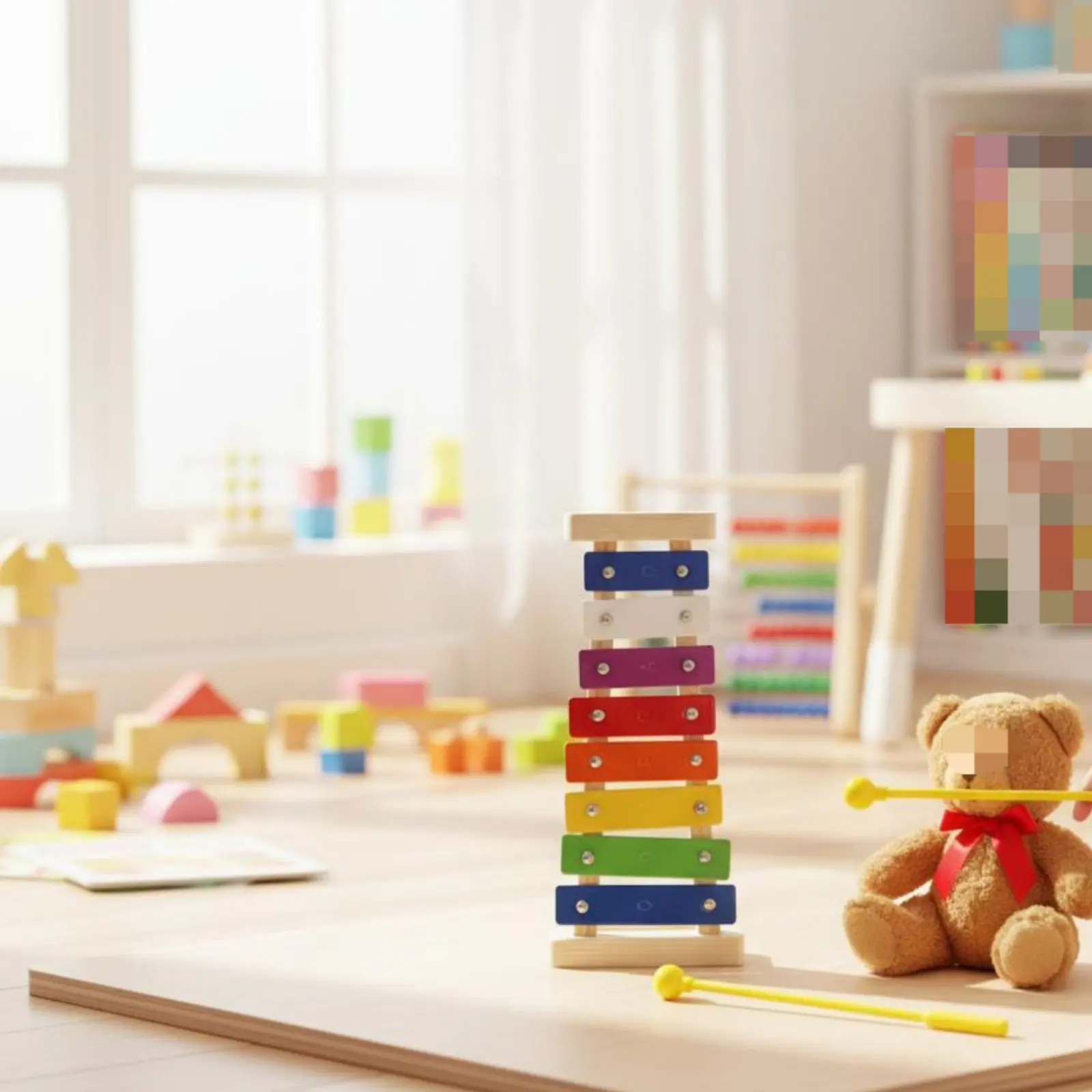 8 Note Xylophone Even Edges Colorful 8 Bar Xylophone Wooden Musical Toy Tactile Development Kids Glockenspiel Well-Tuned
