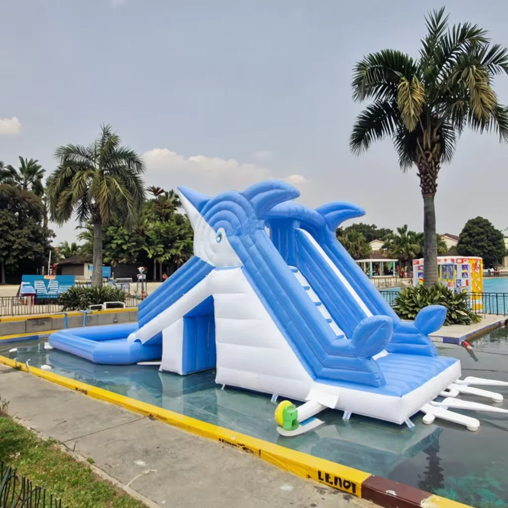 Commercial Grade Double Sided Inflatable Slide with Climbing Wall Giant PVC Jumping Bouncer for Party Rental Amusement Park