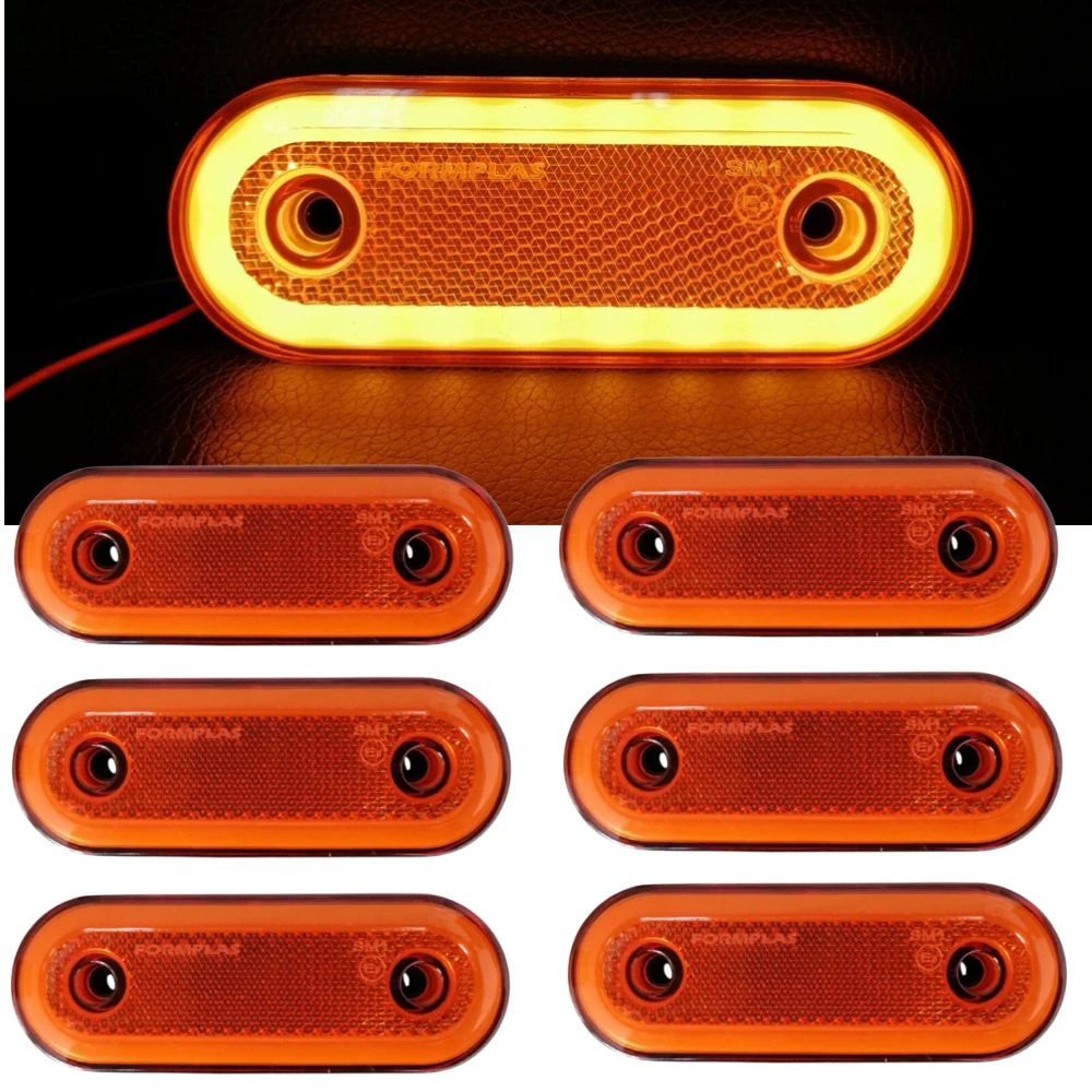 6PCS 20LED Side Marker Light Clearance Lamp Side Marker Light Van Trailer Truck Boat 12 24V Waterproof Truck Trailer Lights