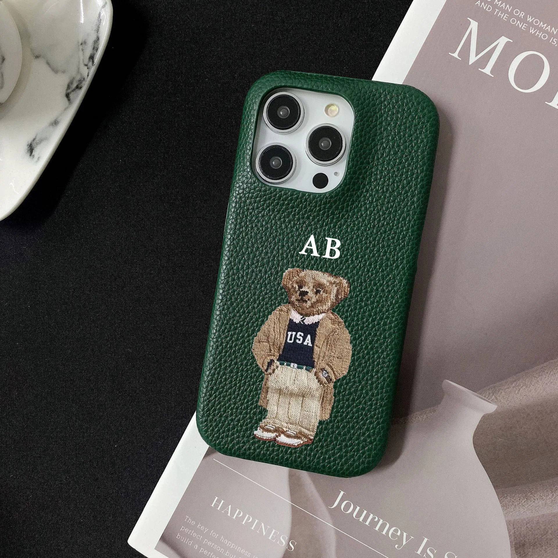 Personalized Customized Name Letter Leather Case For Iphone 15 16 pro max 14 13 Pro Max 12 Mini 11 kafr letters Luxury Covers