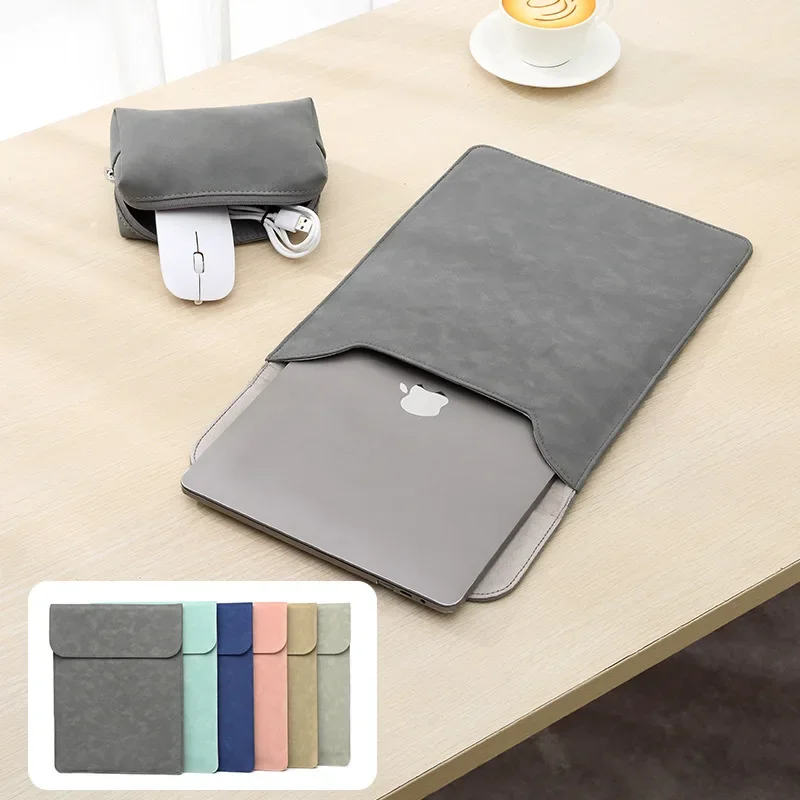 Laptop Bag For Macbook Coque 2021 2023 M1 M2 Pro 14 A2442 A2779 PU Leather Dustproof Laptop Sleeve For Mac Book Pro 14.2