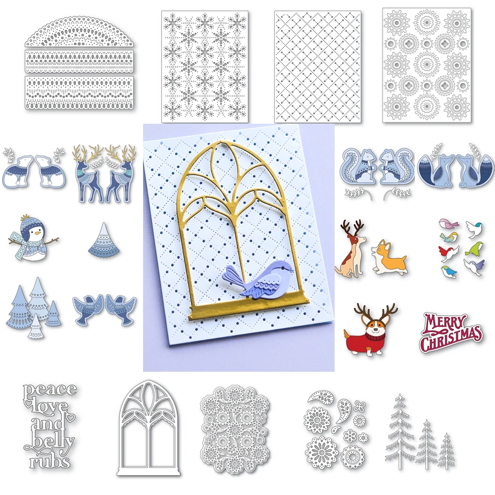 Merry Christmas Metal Cutting Dies & Stamps Scrapbook DiaryDecoration Stencil Embossing Template DIY Greeting Card Handmade 2023