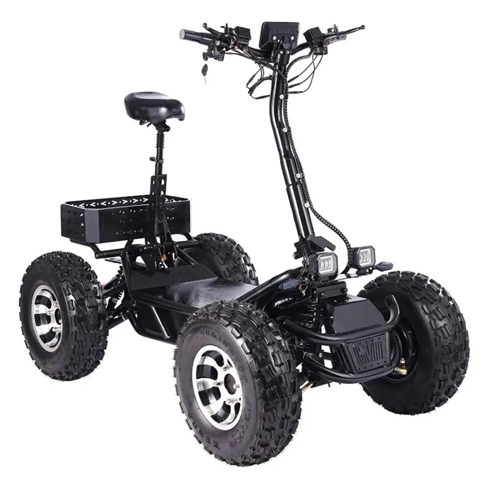 10000W 70kph Four-Wheel Folding Electric Scooter 21 Inch Off-Road Tires 50AH Battery 300KG Load Capacity Steel Frame 60-80km