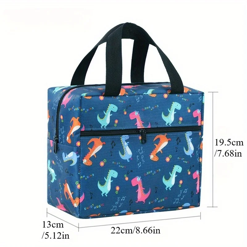 1pc Fashionable Pattern Square Lunch Bag, Office Worker Lunch Bag, Outdoor Cold & Heat Insulation Bag, Non-Food Contact