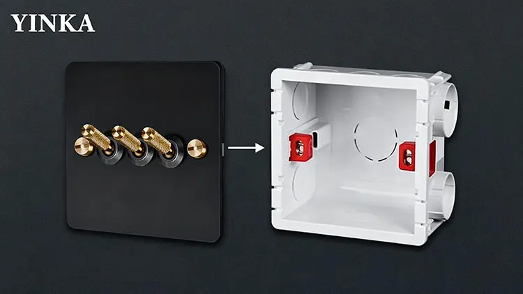 YINKA Stainless Steel Light Switch with Copper Toggle, Durable Modern Metal Wall Switch for Home, Single/Double/Triple Options