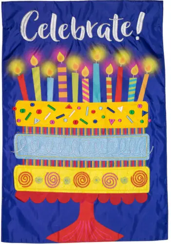 Celebrate Cake Applique House Flag Birthday Party 28