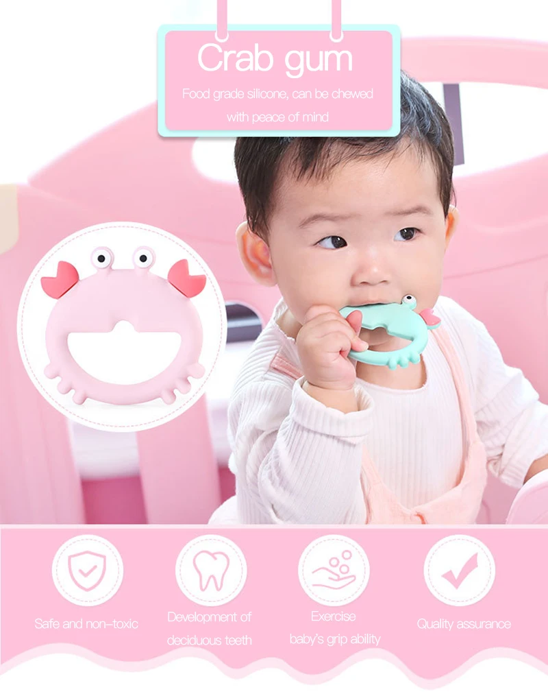 Baby Teether Gloves Pacifier Kids Teething Silicone Newborn Dental Care Crab Anti-eating Hand ​Molar Stick Baby Accessories