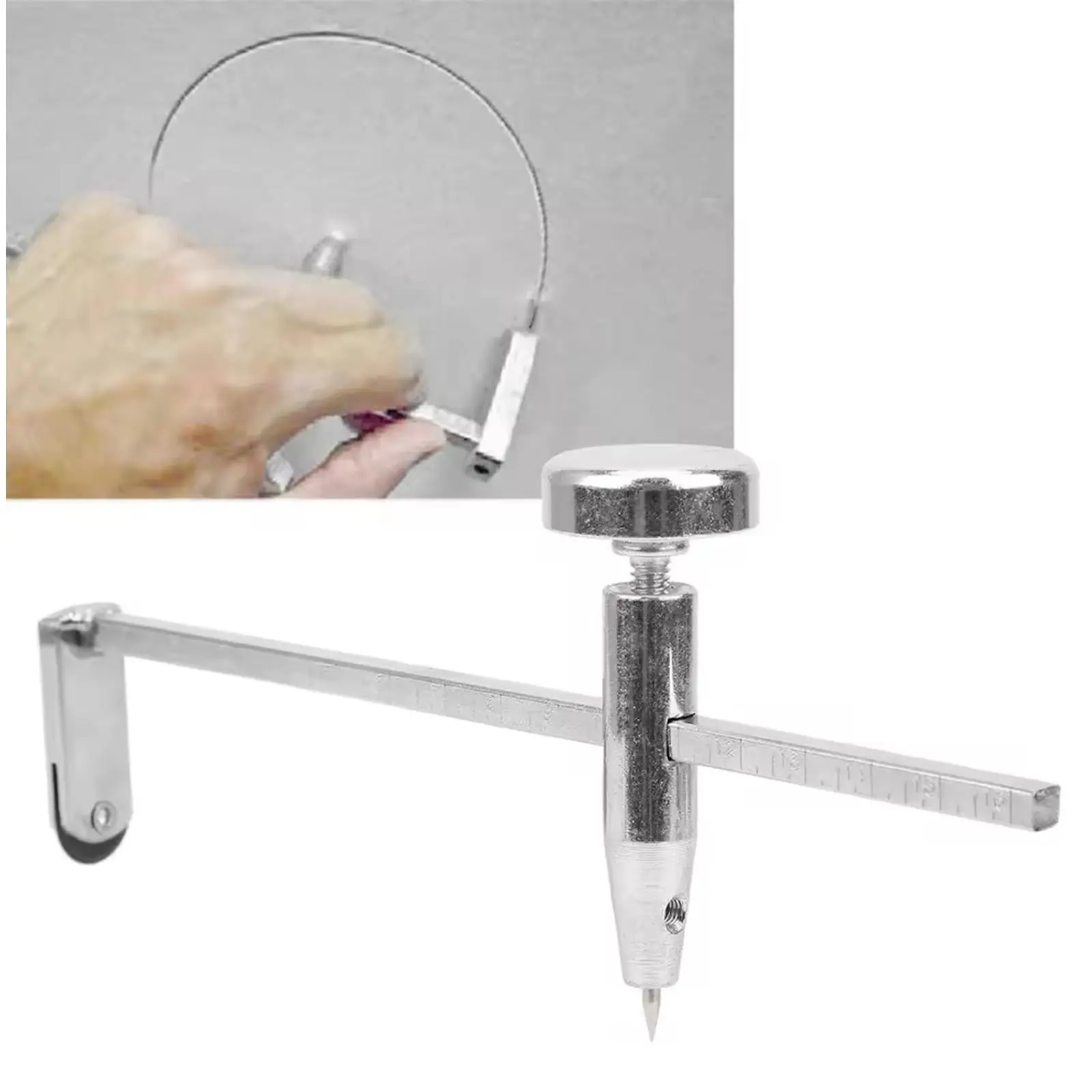 Drywall Circle Hole Puncher Adjustable Pivot Comfort Handle Plasterboard Cutter for Ceiling Access Holes