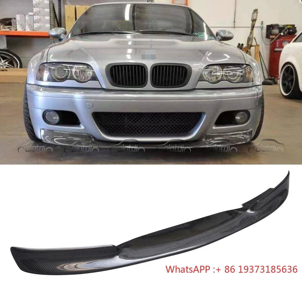 Carbon Fiber Front Bumper Lip CSL Style with Chin Spoiler Winglet Splitter Flap for BMW E46 M3 2001+ Model Condition New