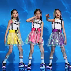 Girls Jazz Dance Costumes Hip Hop Outfits Cheerleading Performance Clothing Street Dancing Dress Suit Kids Modern Stage Wear