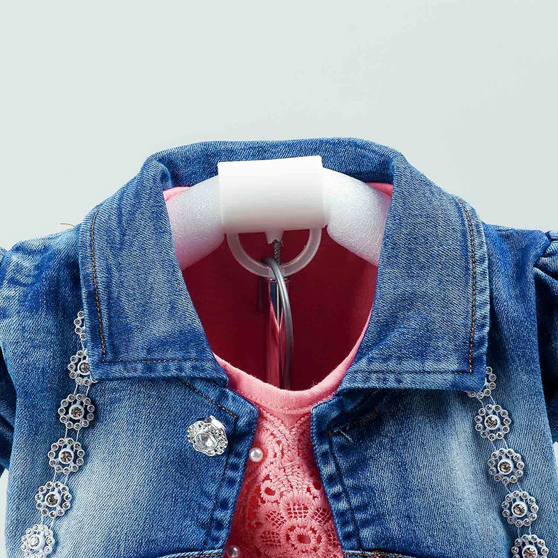 Baby Girls Sets Denim 3 Pcs Clothes Long Sleeve T-Shirt Denim Jacket and Jeans Spring Autumn Clothing