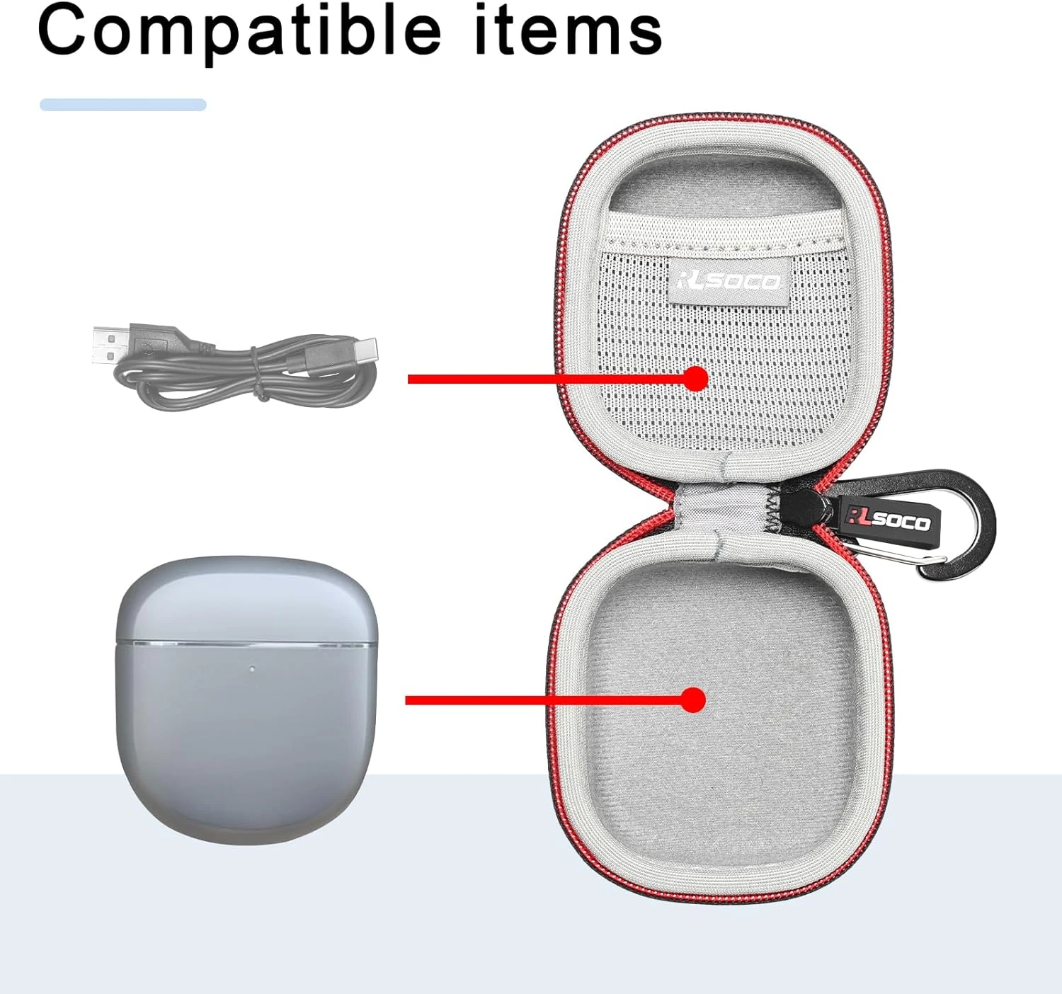Carrying Case for Bose QuietComfort Ultra (2nd Gen)/QuietComfort Earbuds II/QuietComfort Ultra Wireless Noise Cancelling Earbuds view 4