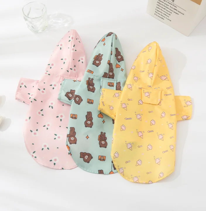 

Pet Lovable Cartoon Print Raincoat Dog Four-legged Waterproof Raincoat