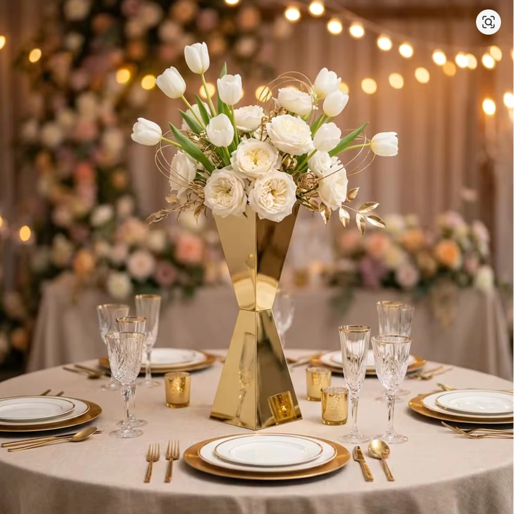 5/10 pièces Supports à fleurs en acier inoxydable 80/90cm/100cm, Centres de table de mariage, Décoration de chemin de table, Décoration de fête, 2/5/6/10 pièces