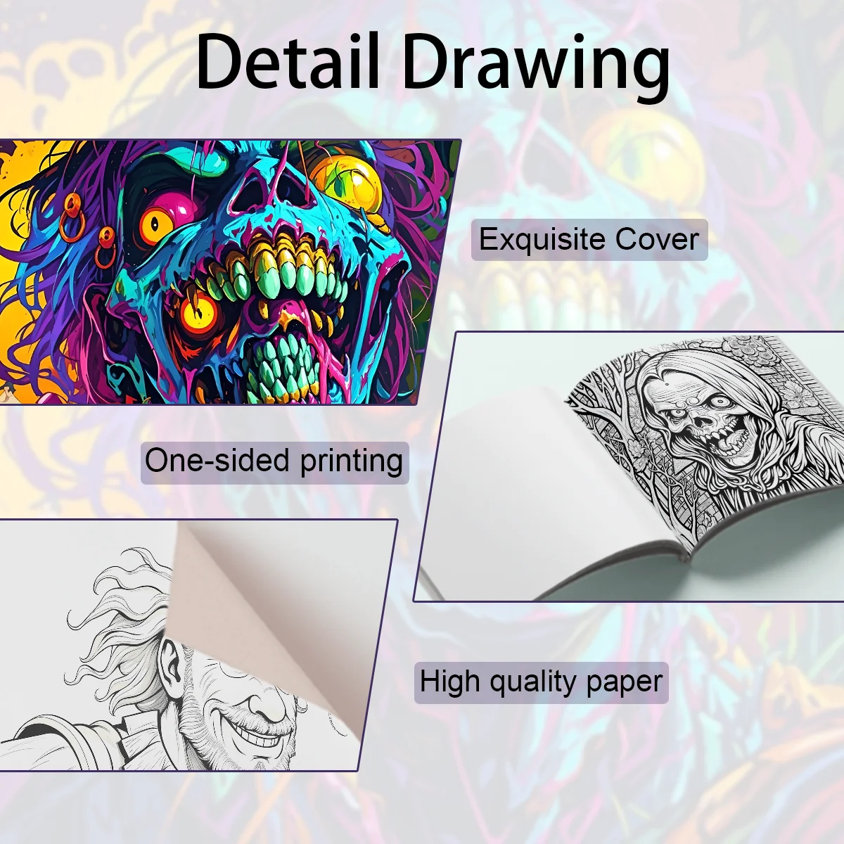 Chilling Horror Coloring Book for Adults Thrilling Themed Illustrations for Creative Relaxation Unique Art Therapy Coloring